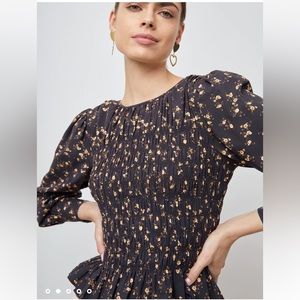 Rails Tabi top in Romantic Floral. smocked long sleeve blouse size XL